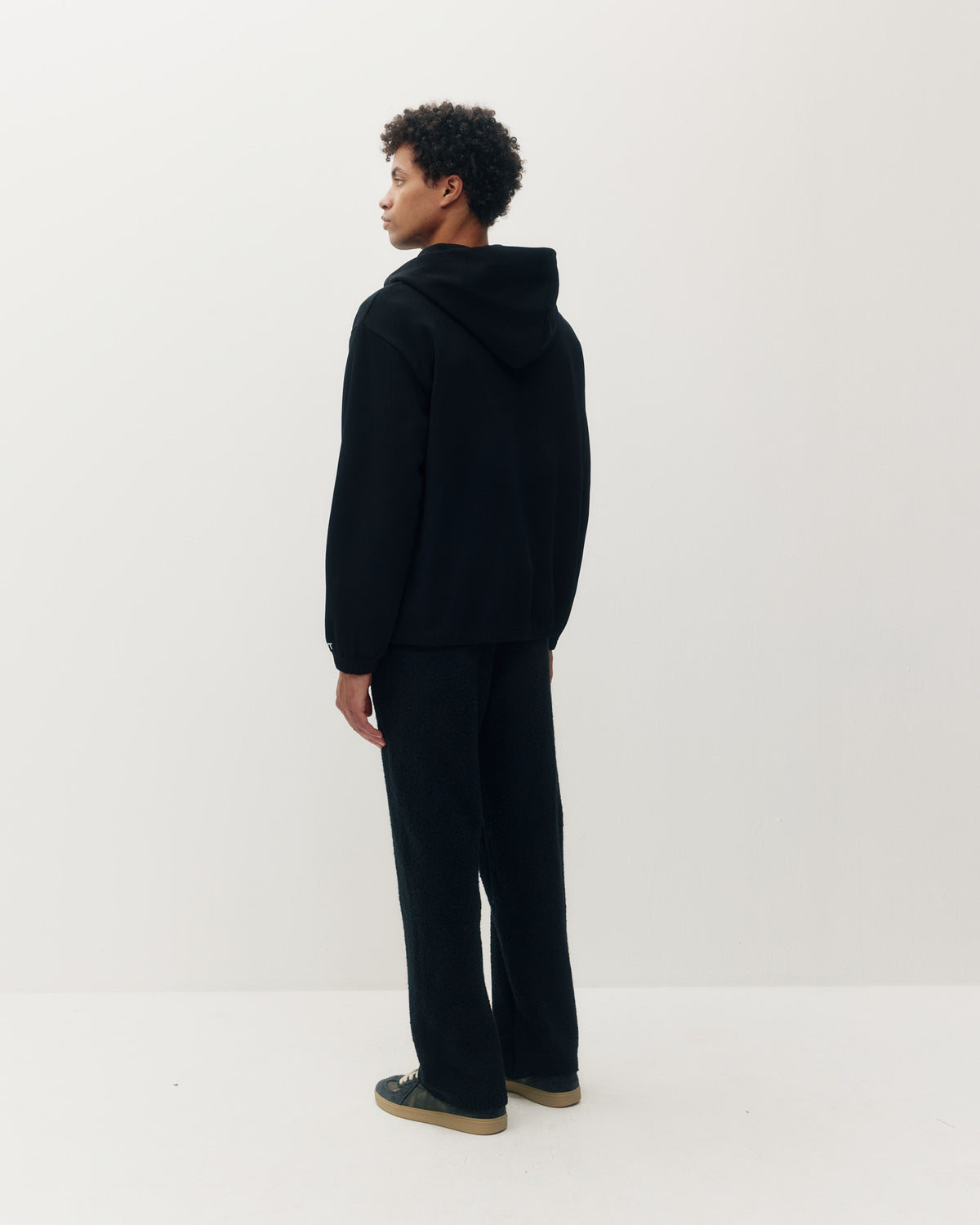 Ribbed Zip Hoodie - Black-7