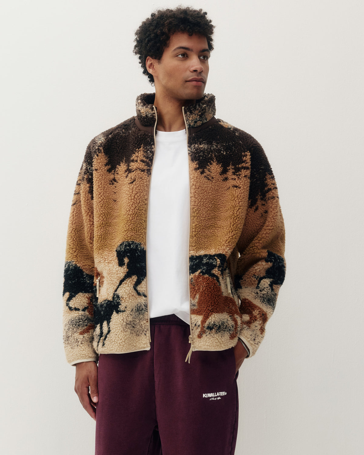 Printed Sherpa Jacket - Wild Horses 2.0-1