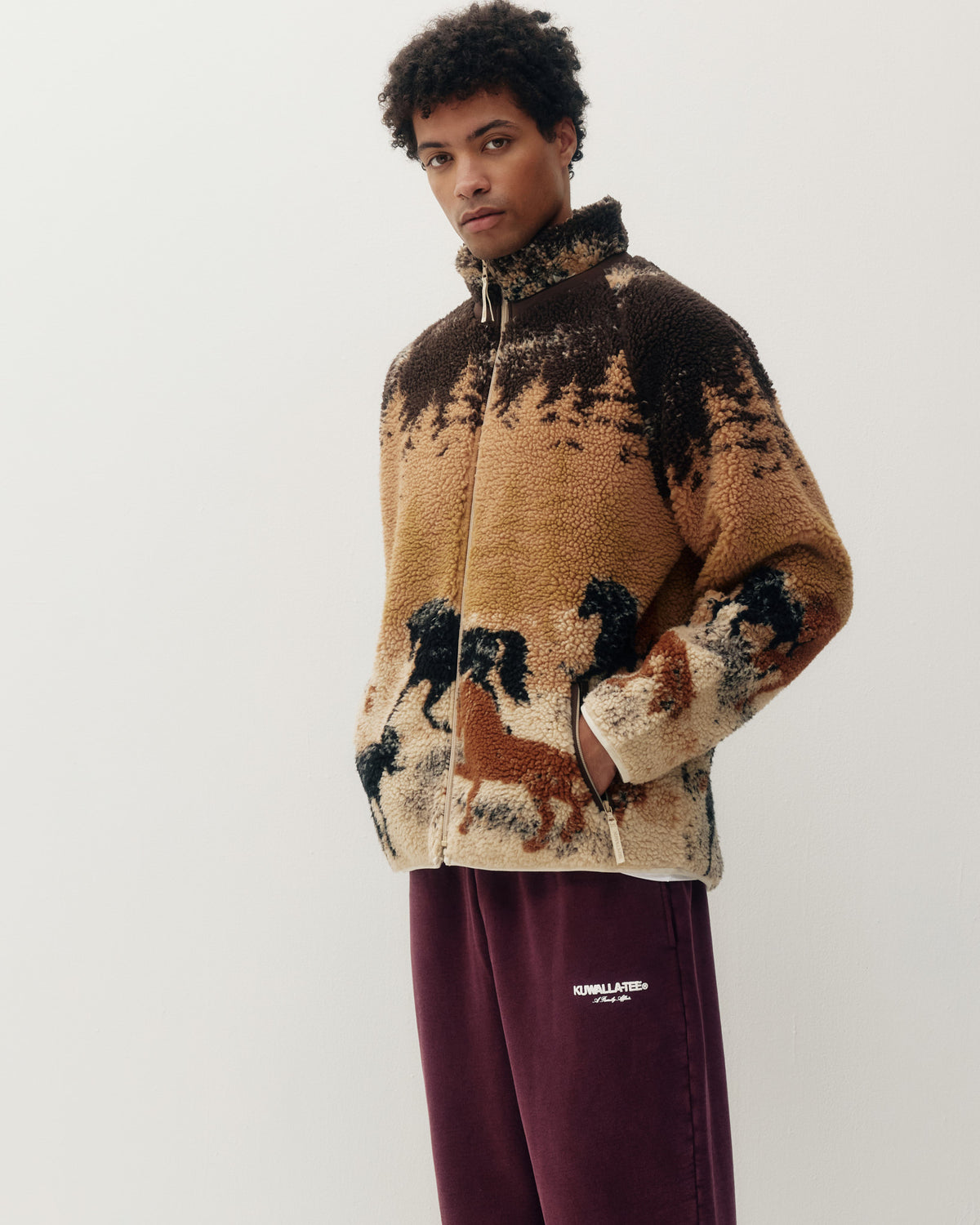 Printed Sherpa Jacket - Wild Horses 2.0-2