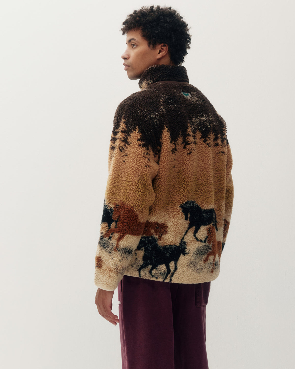 Printed Sherpa Jacket - Wild Horses 2.0-3
