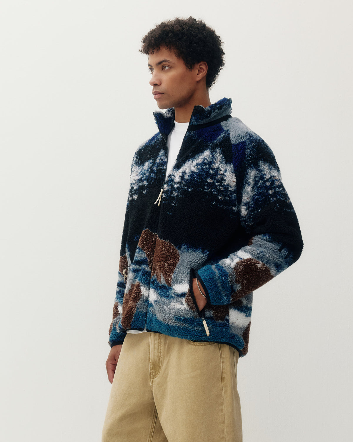 Printed Sherpa Jacket - Bears in the Wild-2