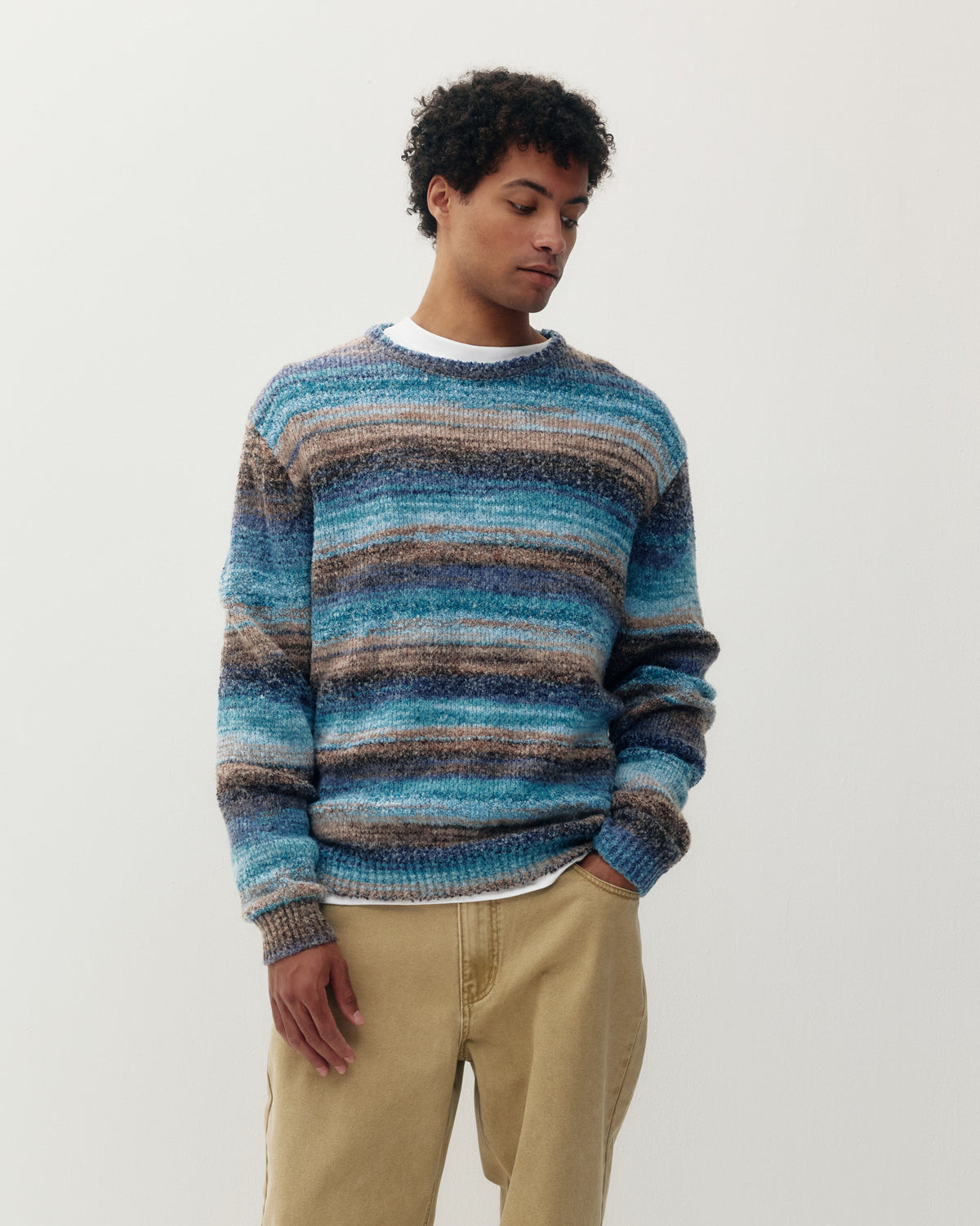 Space Knit Crew - Blue-2