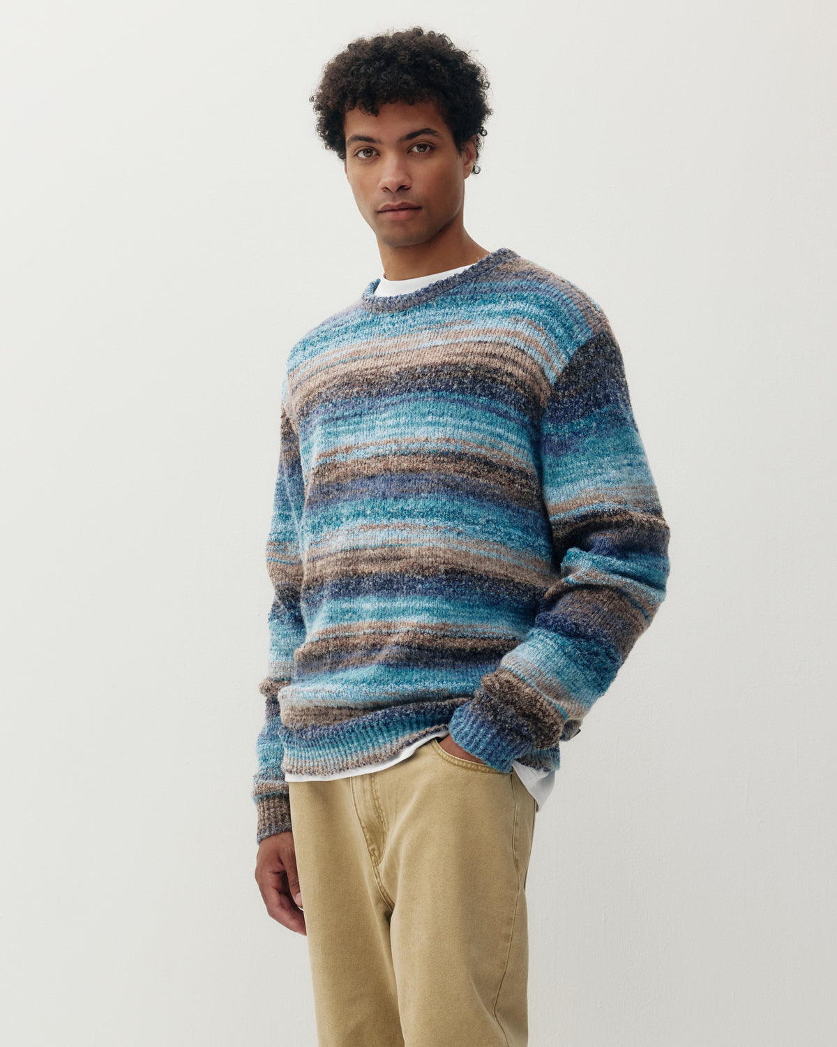 Space Knit Crew - Blue-1