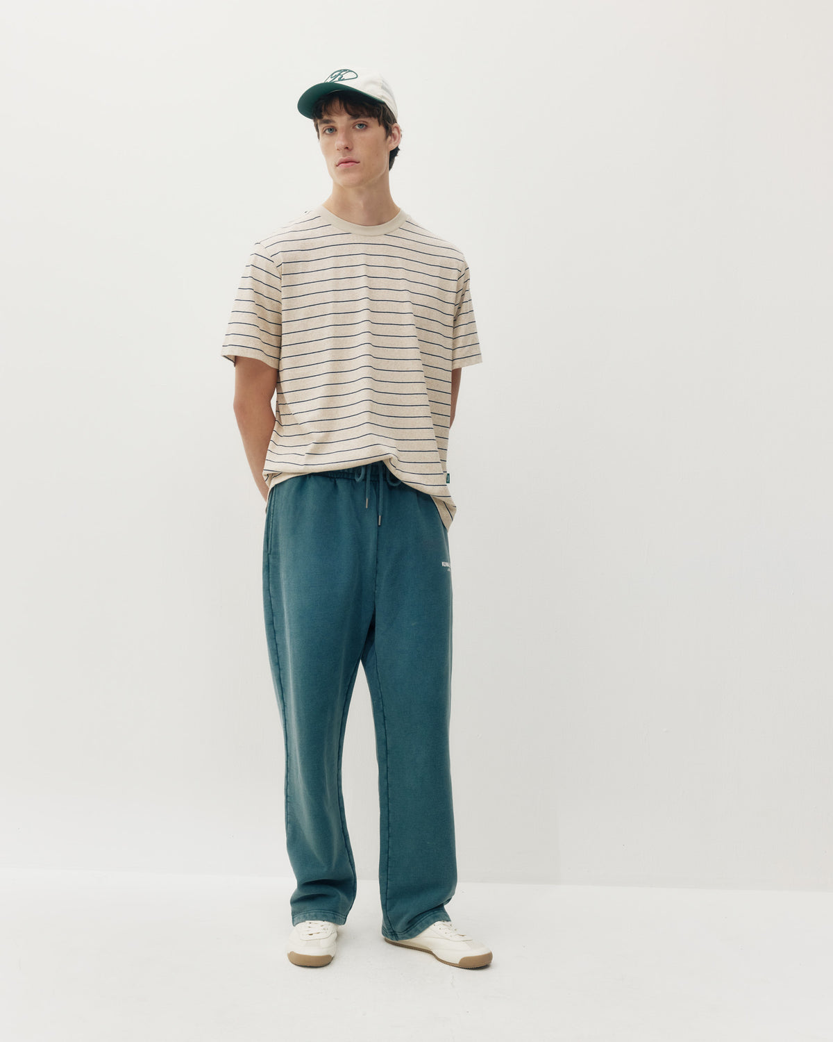 Linen Stripe Tee - White-4