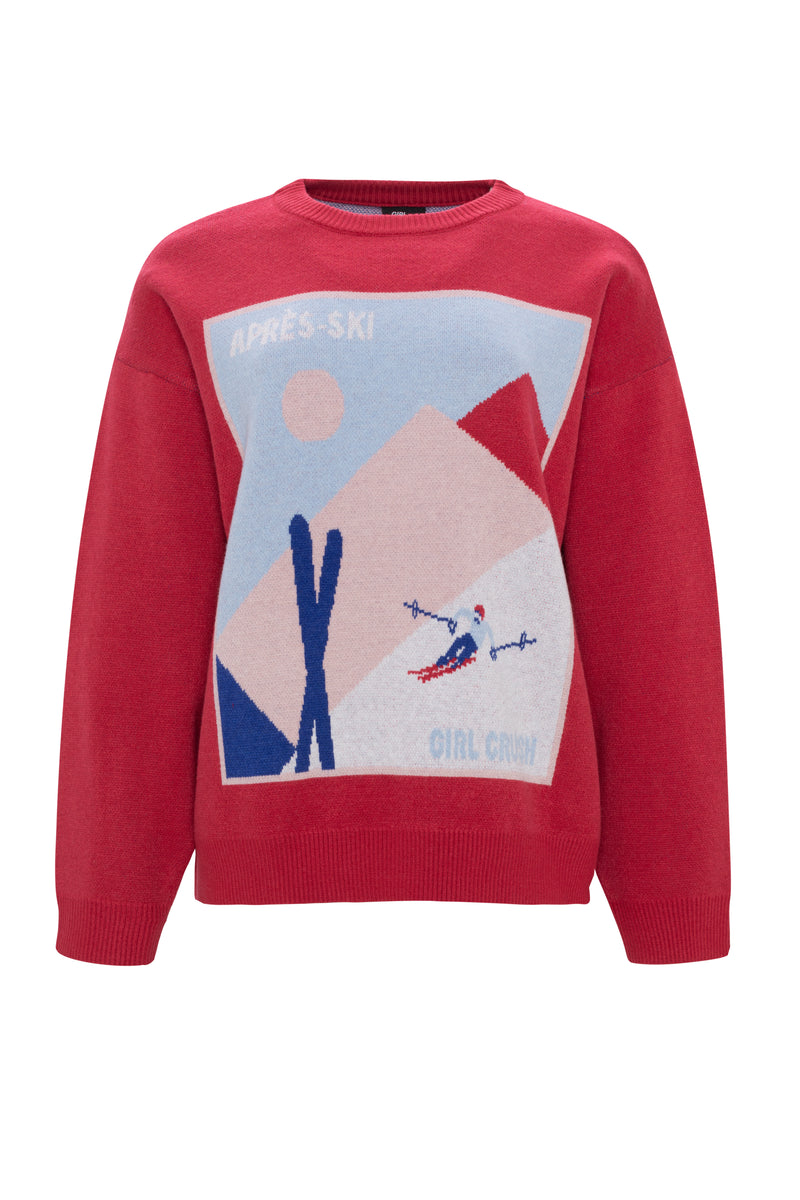 Red Après-Ski Pull - Geo Skiers
