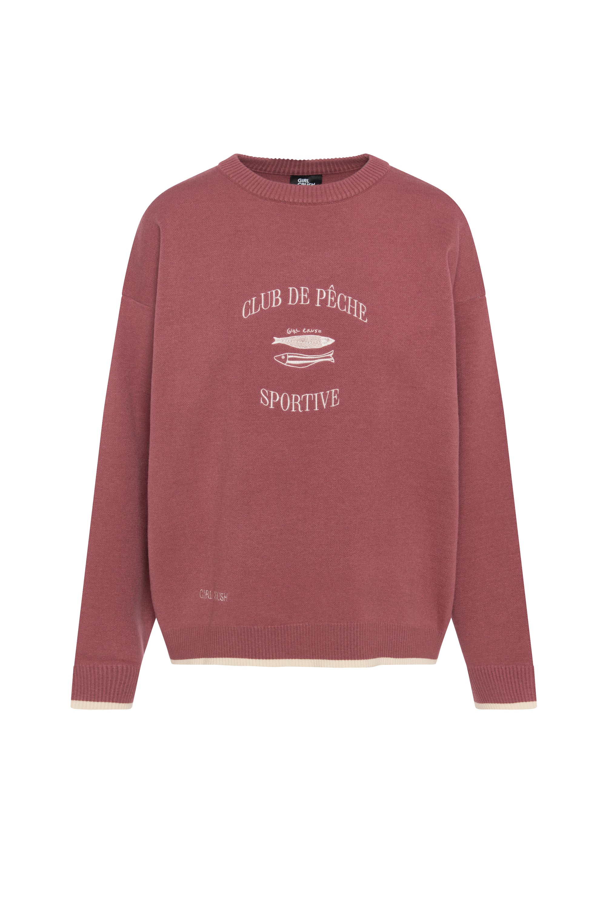 Souvenir Pull - Club de Pêche - Burgundy