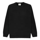 Black Textured Knit Crew
