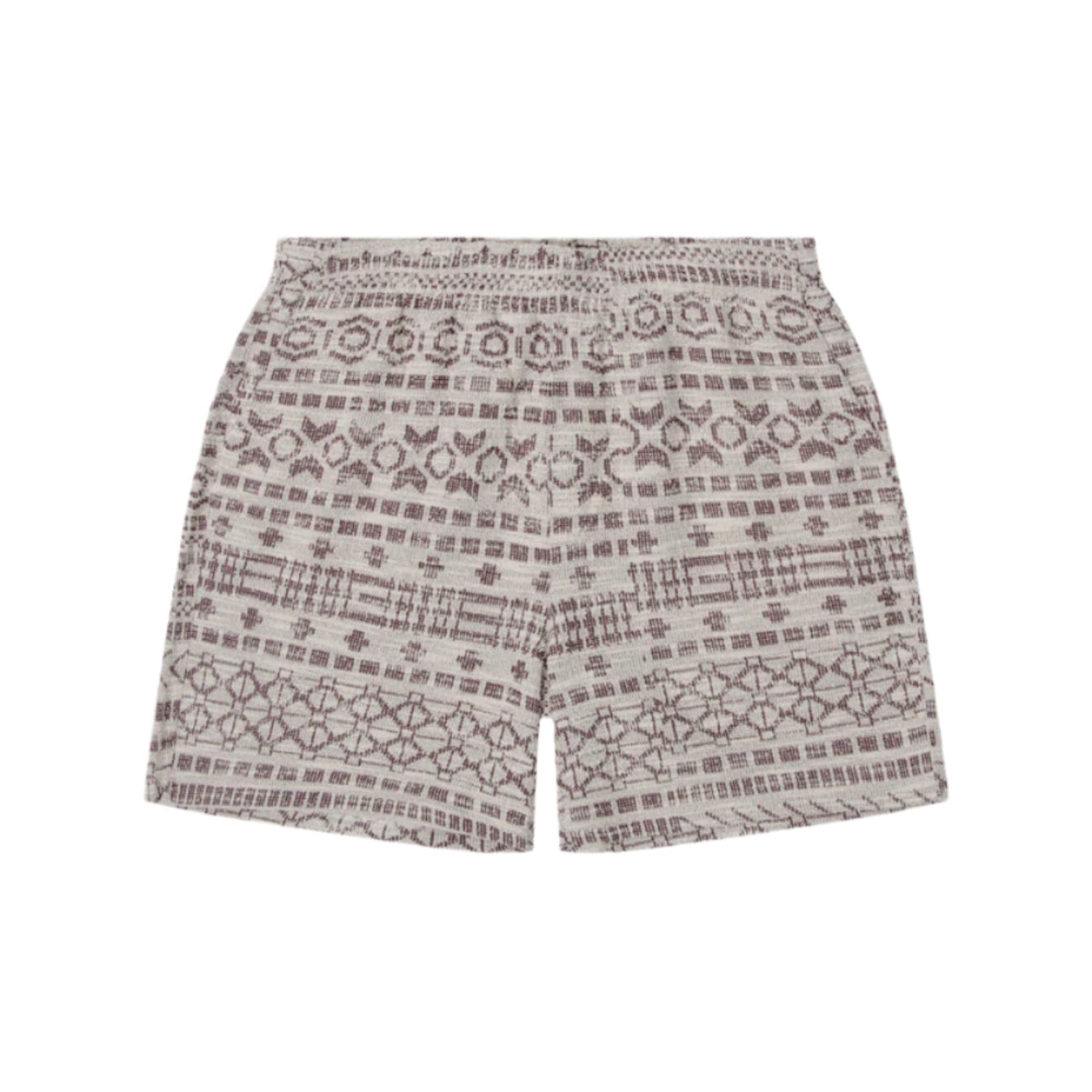Burgundy Jacquard Tribal Short
