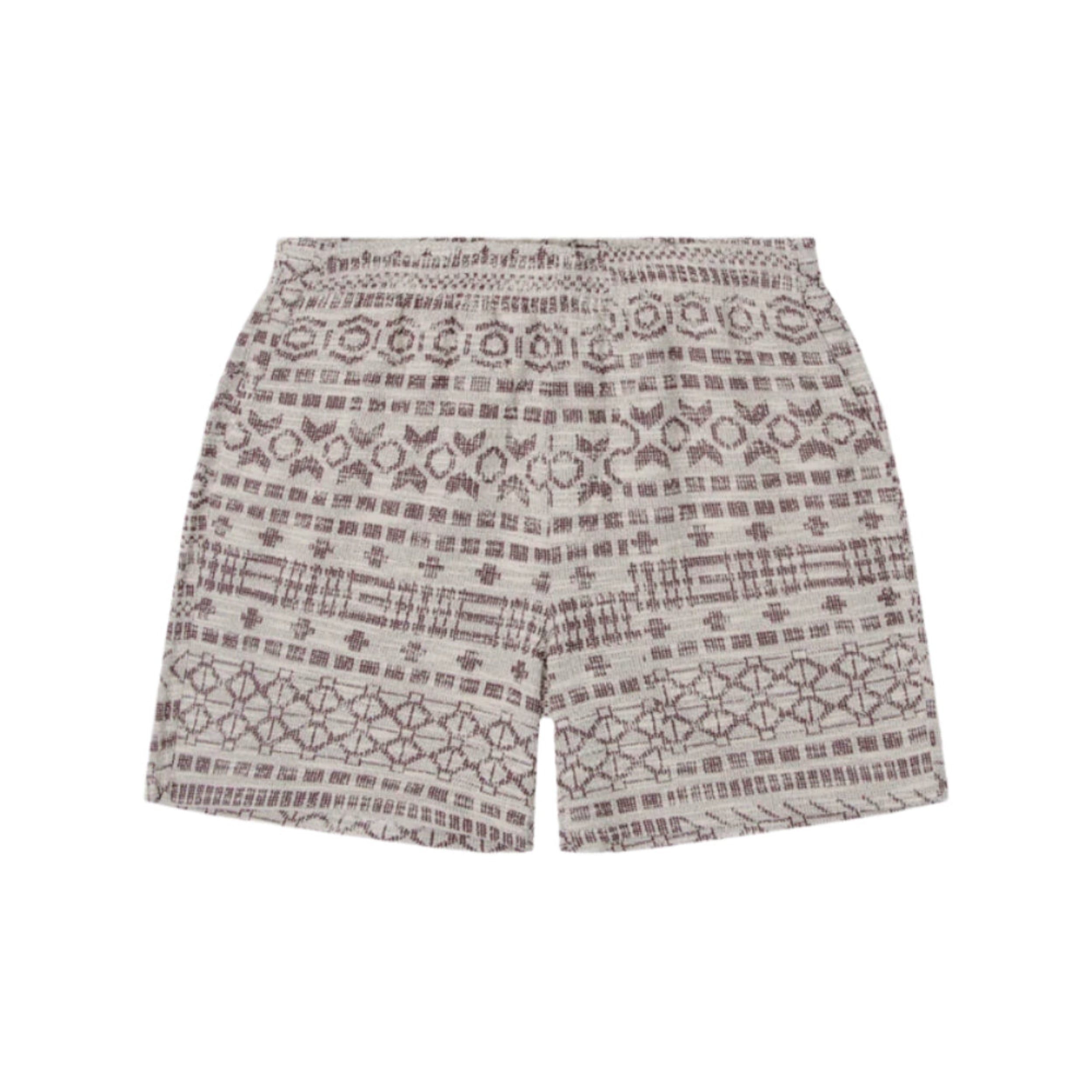 Burgundy Jacquard Tribal Short