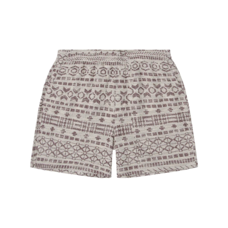 Burgundy Jacquard Tribal Short