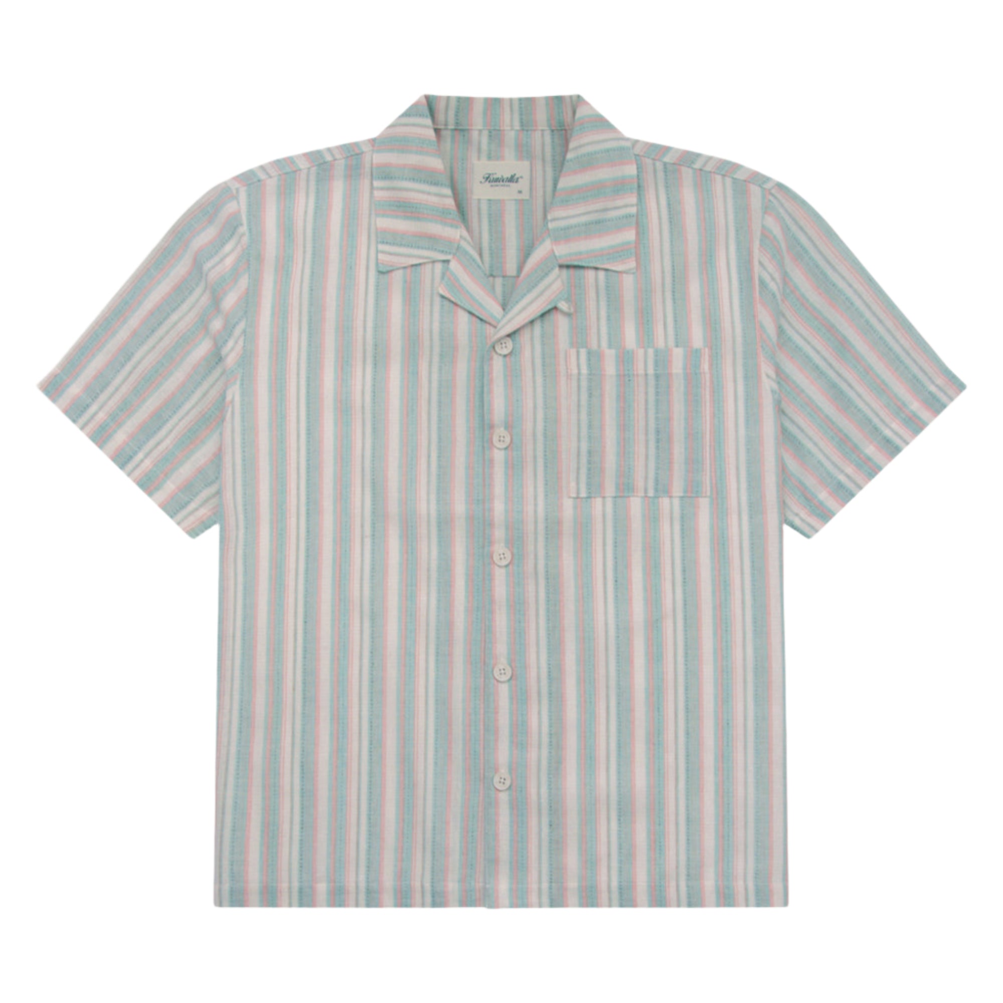 Green/Pink Stripe Linen Stripe Shirt