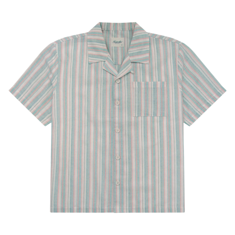 Green/Pink Stripe Linen Stripe Shirt