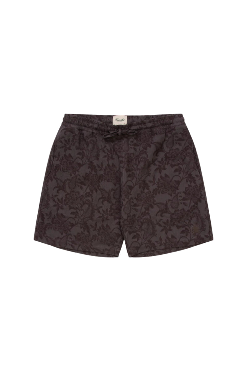 Charcoal Jacquared Linen Short