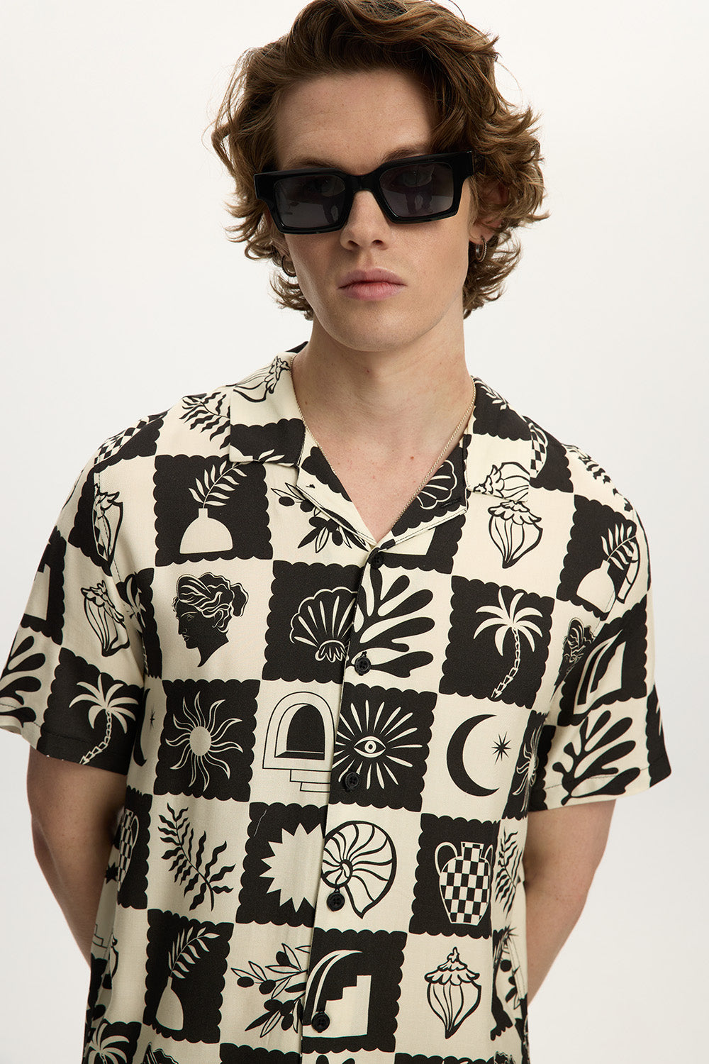 Mediterranean Black Beach Shirt