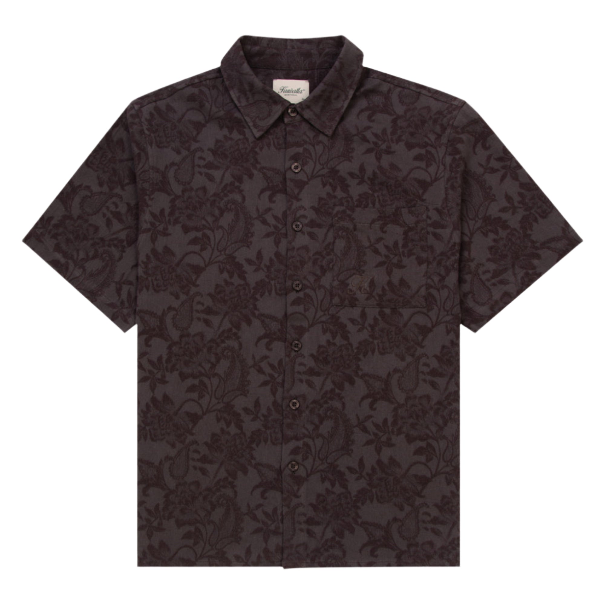 Charcoal Jacquared Linen Shirt