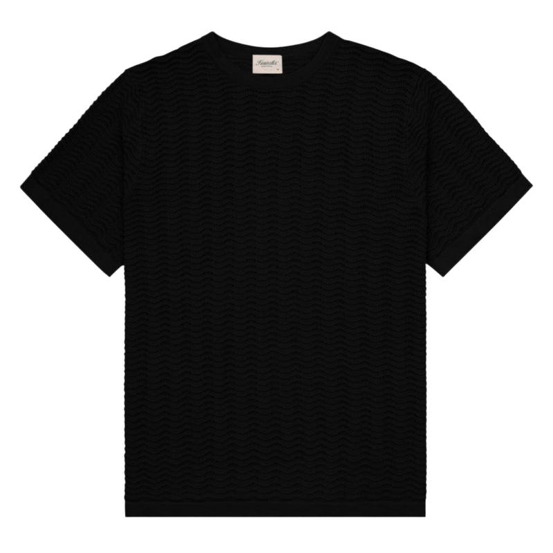 Black Wave Knit Tee