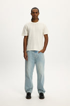 Flat White Wave Knit Tee