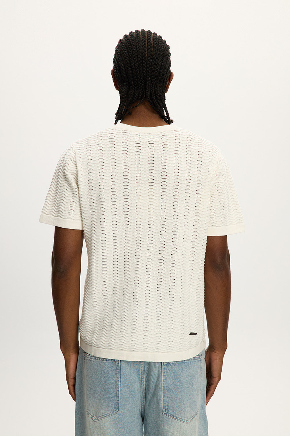 Flat White Wave Knit Tee