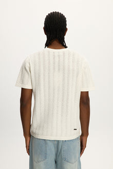Flat White Wave Knit Tee