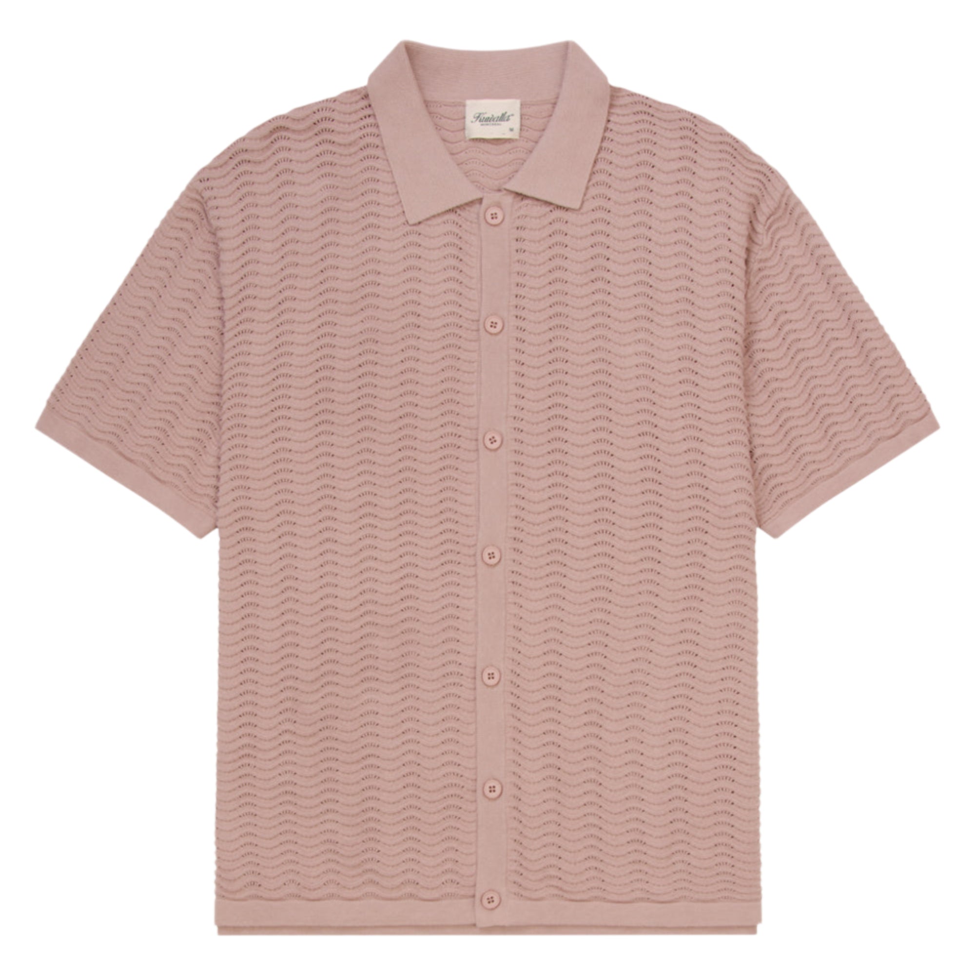 Dusty Lilac Wave Knit Polo Shirt