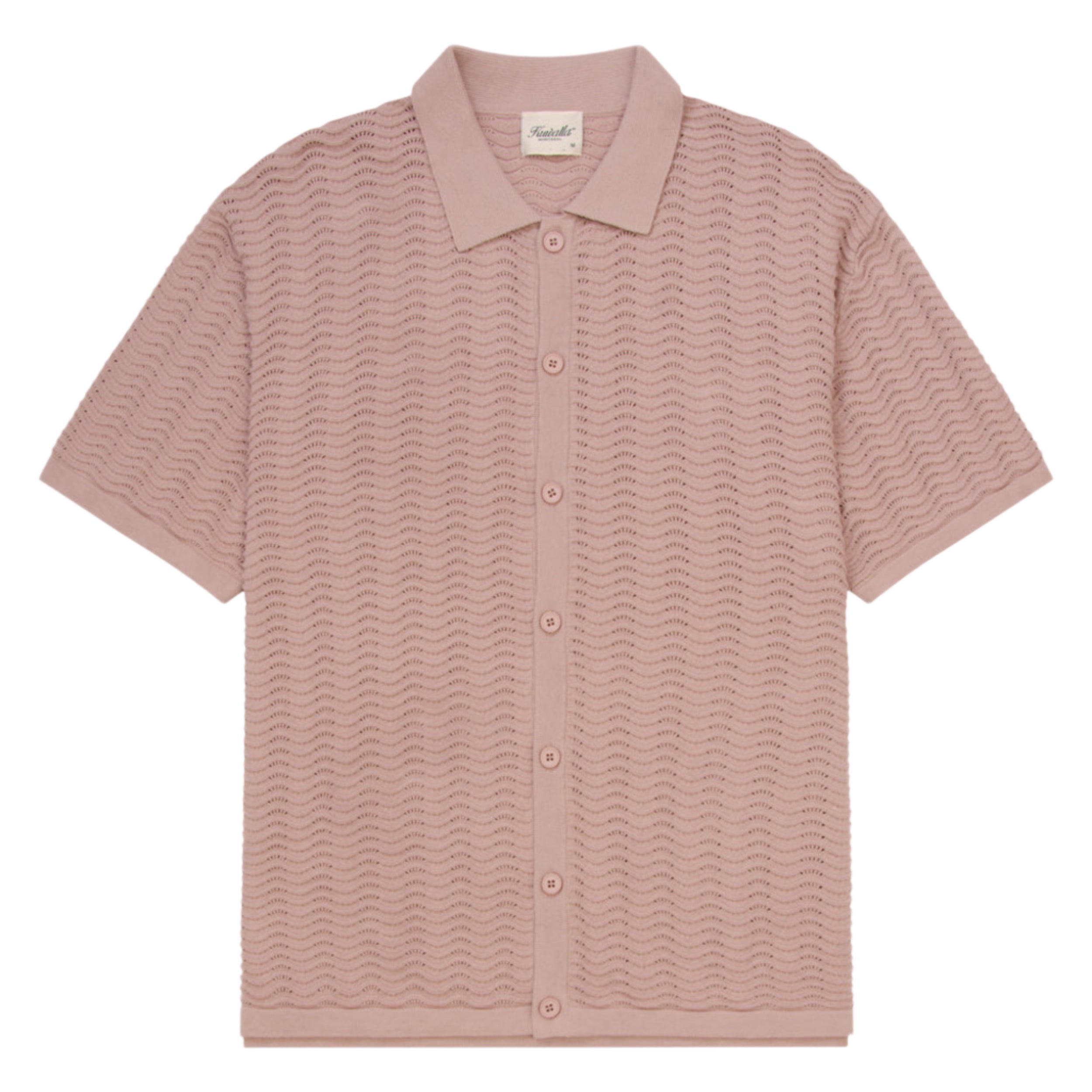 Dusty Lilac Wave Knit Polo Shirt