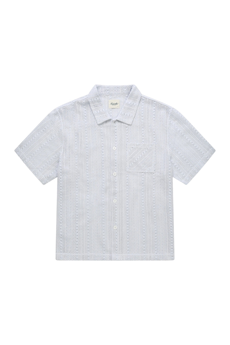 Chemise à carreaux en crochet - Bleu ciel