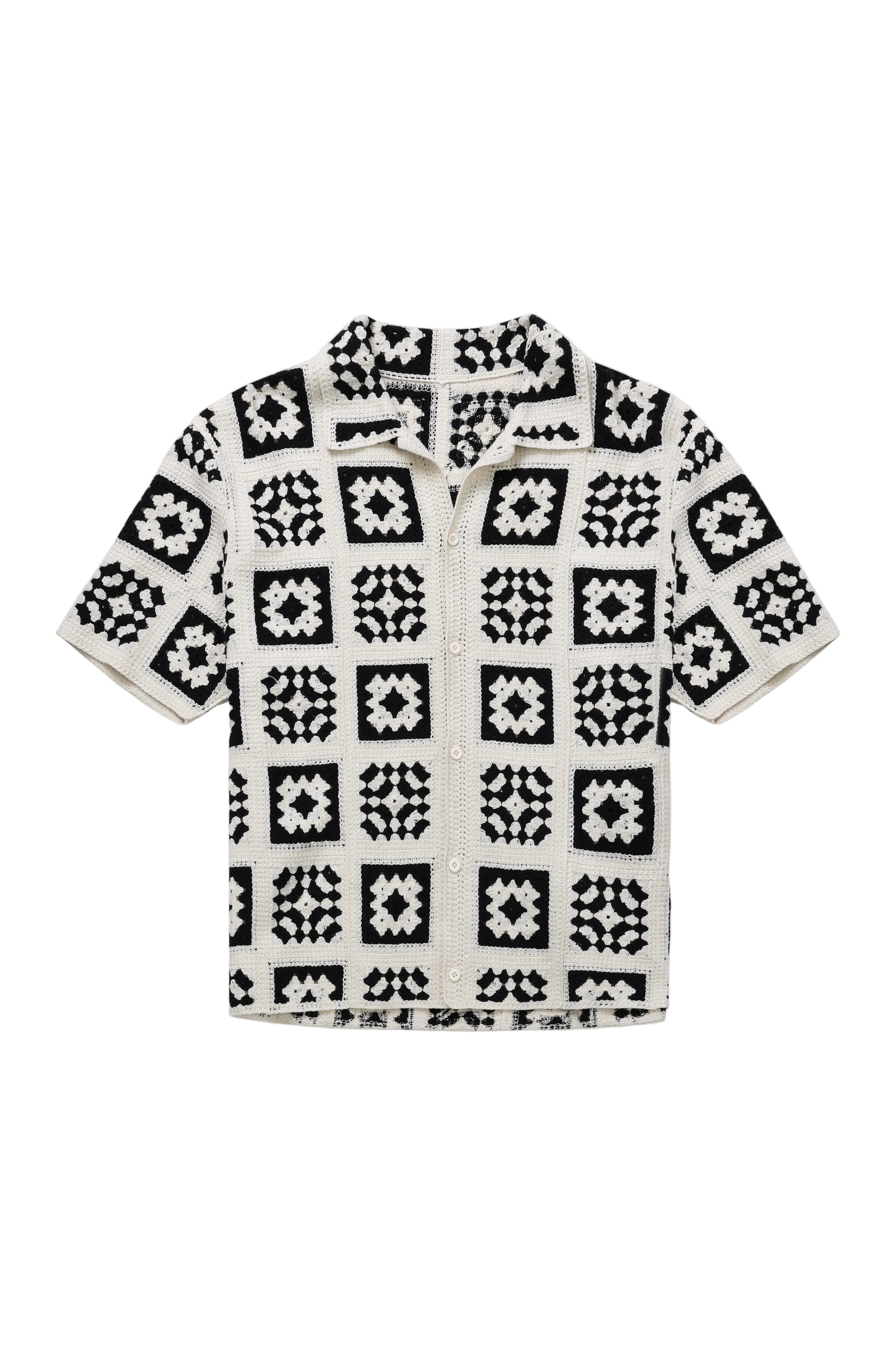 Knitted Quilt Shirt - White