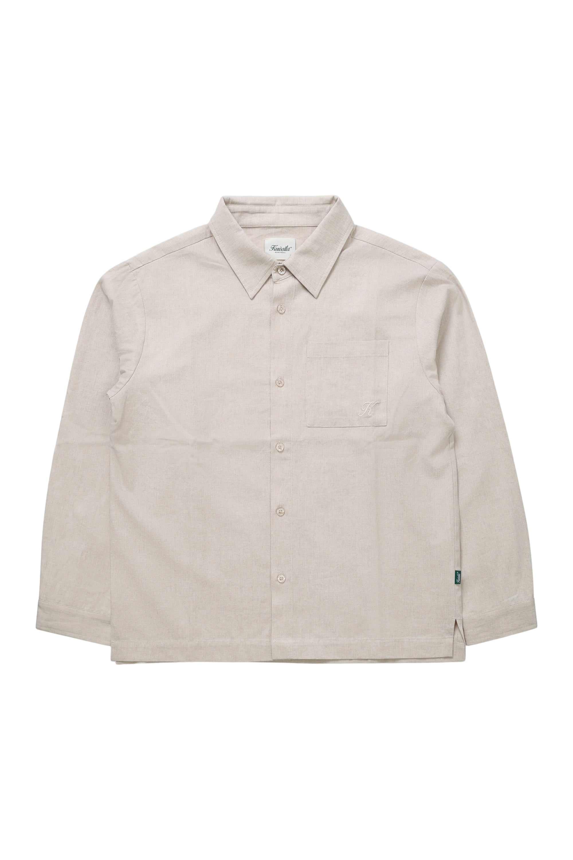 Chemise en lin à manches longues - Naturel