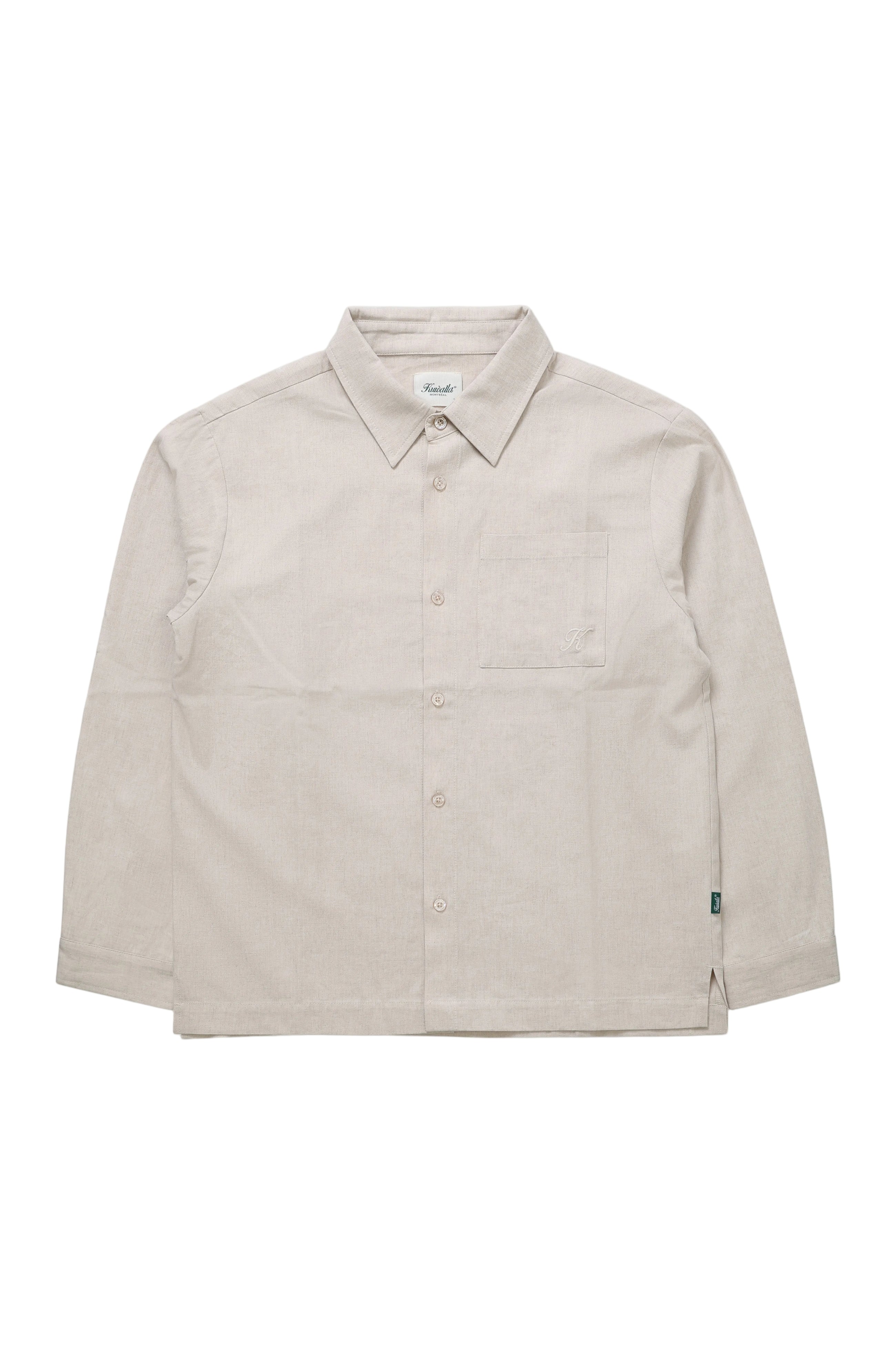 Chemise en lin à manches longues - Naturel