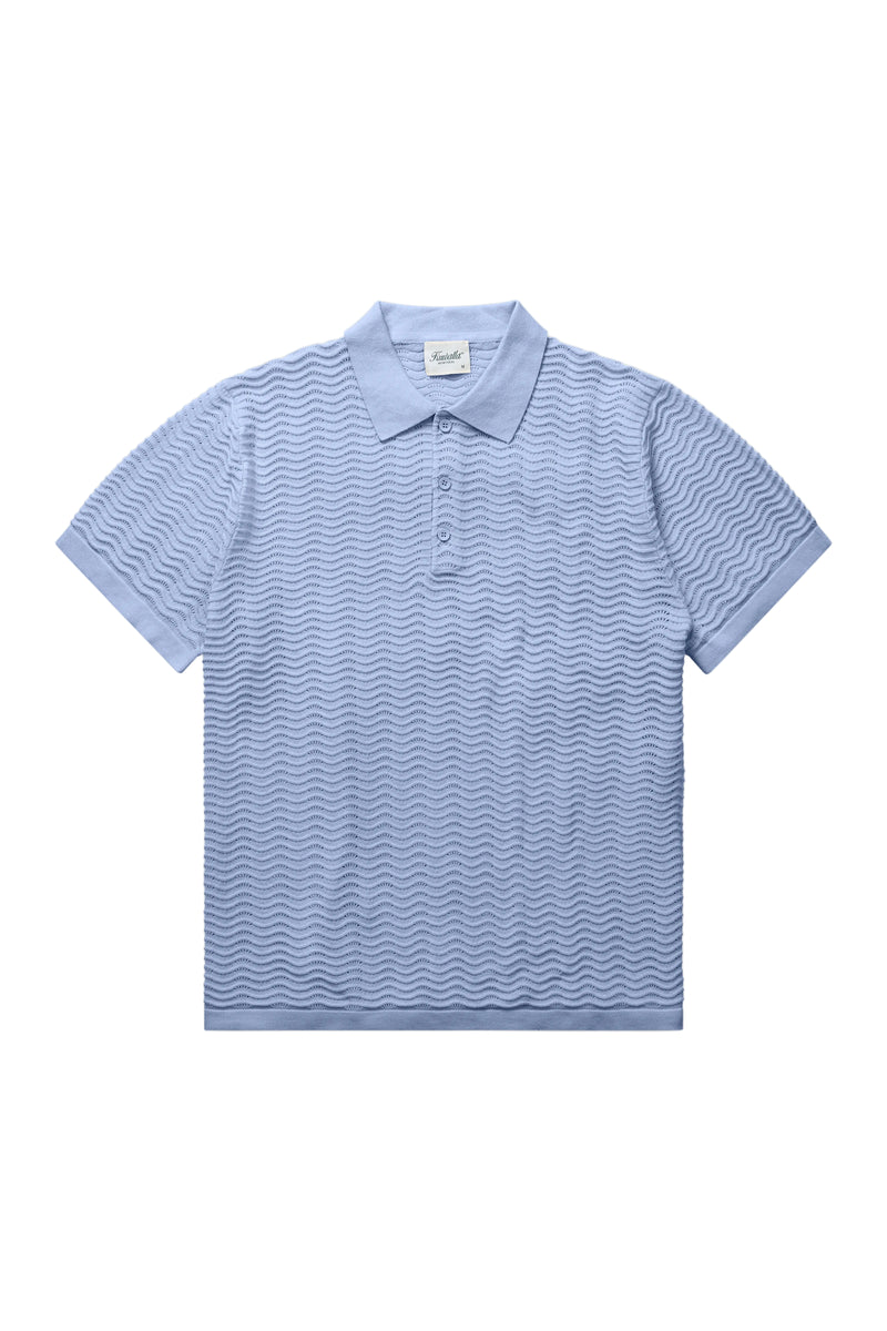 Polo à maille ondulée - Délavé à la pluie