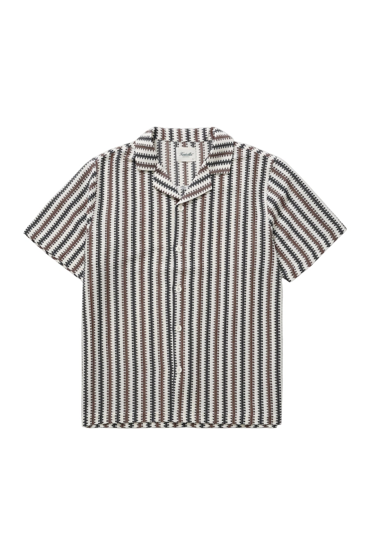 Chemise à motifs zigzag - Marron