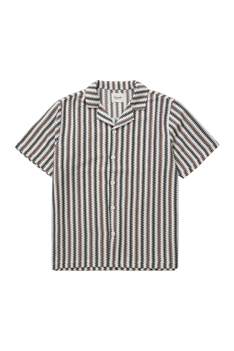 Chemise à motifs zigzag - Marron