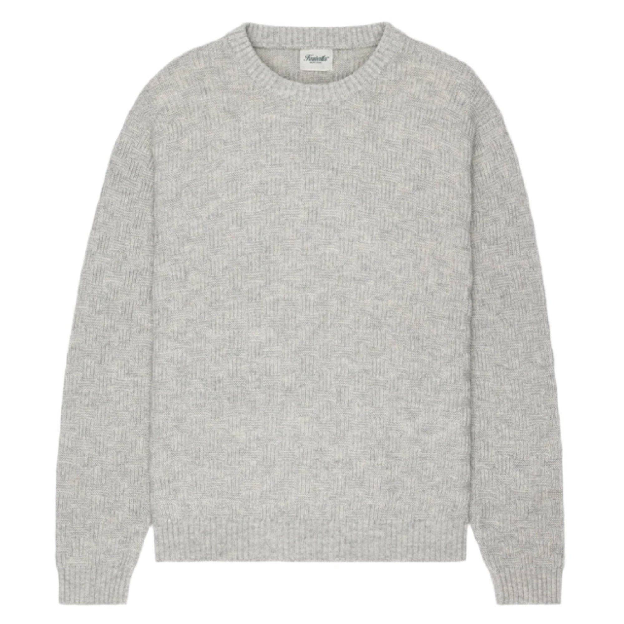 Light Grey Basketweave Crewneck