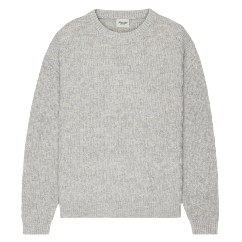 Light Grey Basketweave Crewneck