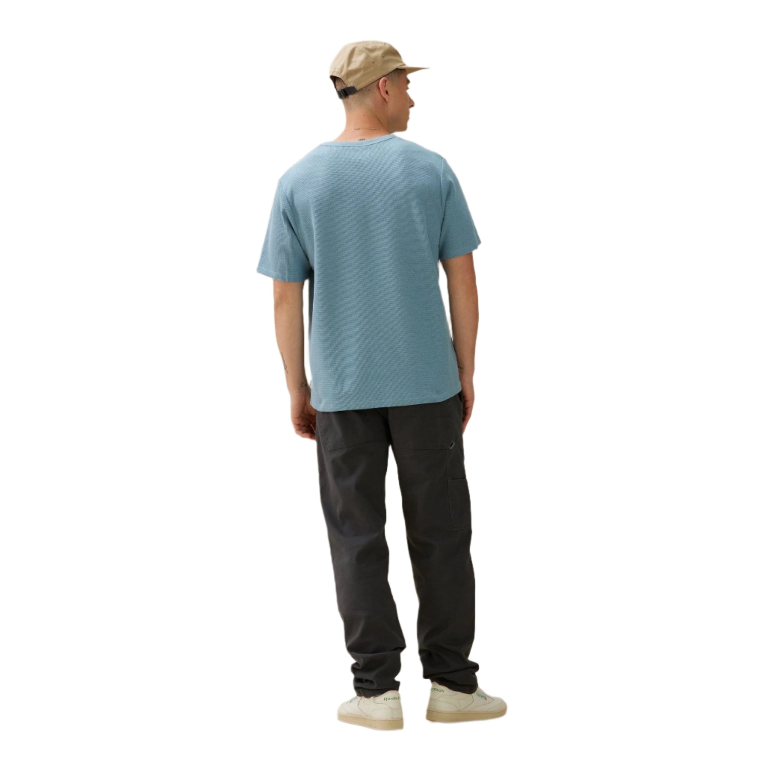 Blue Boxy Waffle T-Shirt