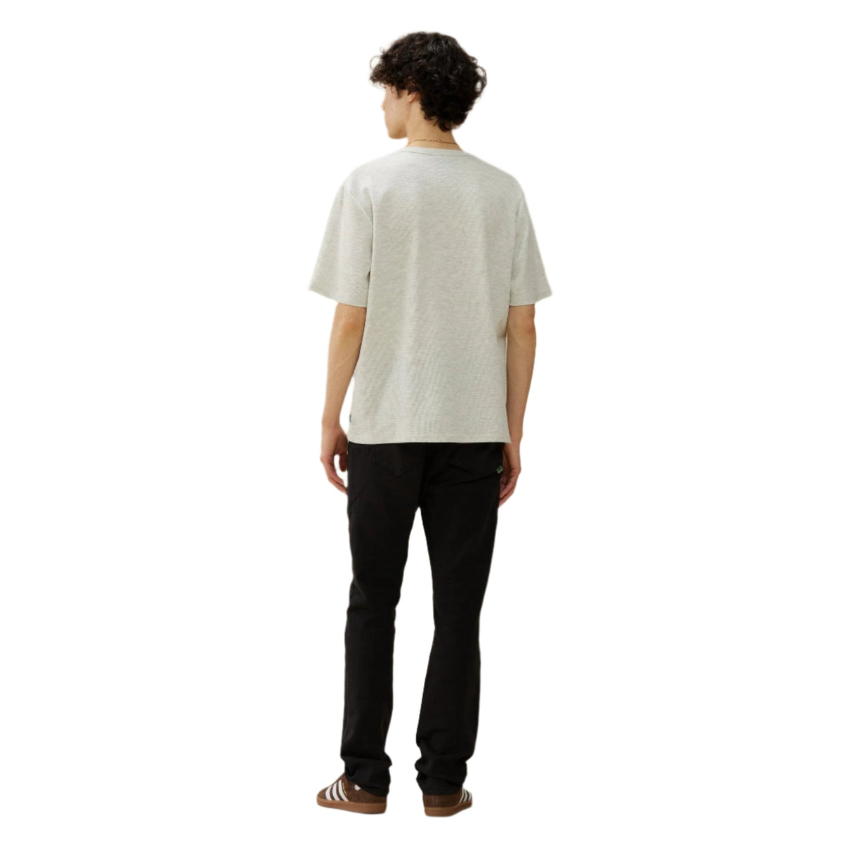 Grey Boxy Waffle Tee-3