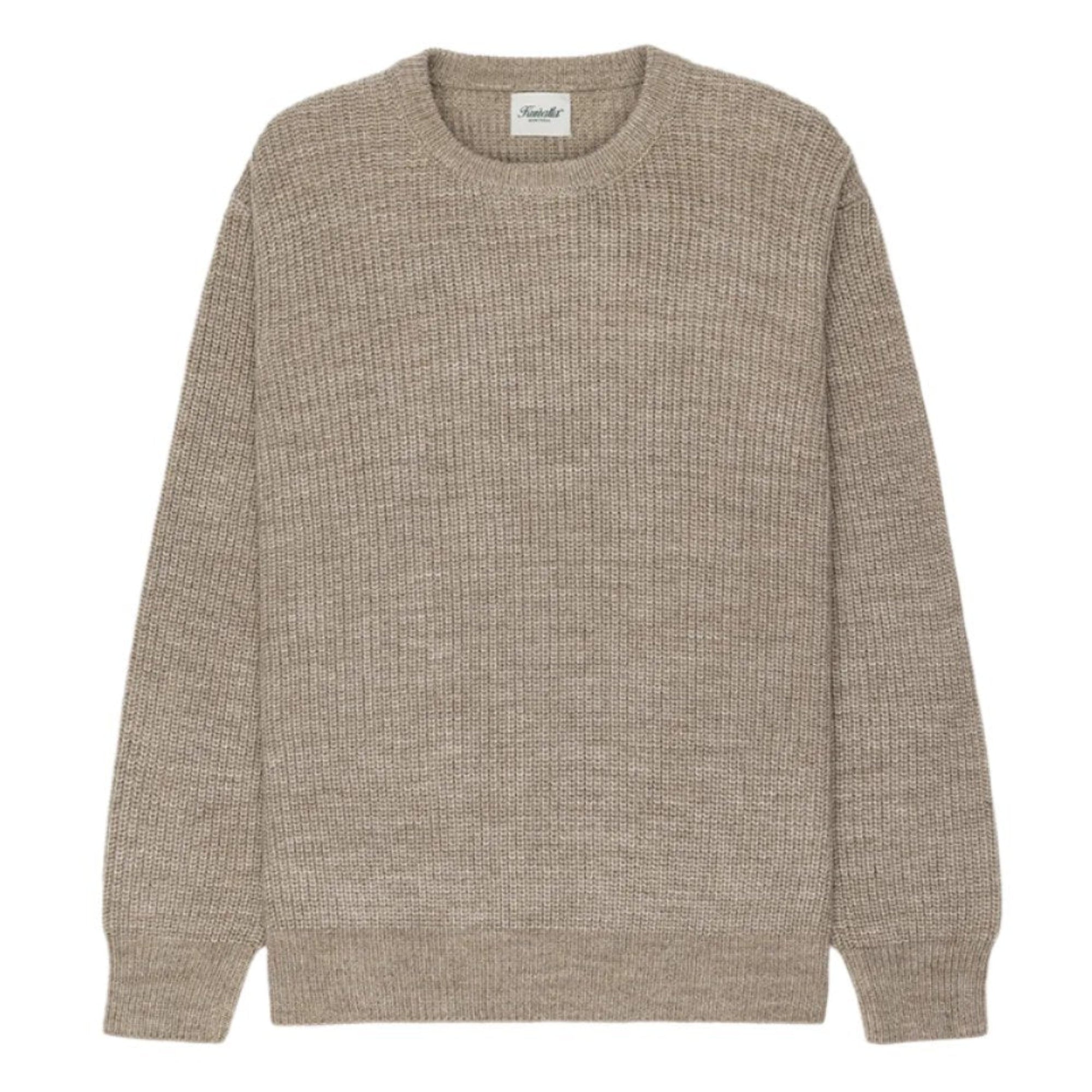 Marled Beige Knit Cew Neck