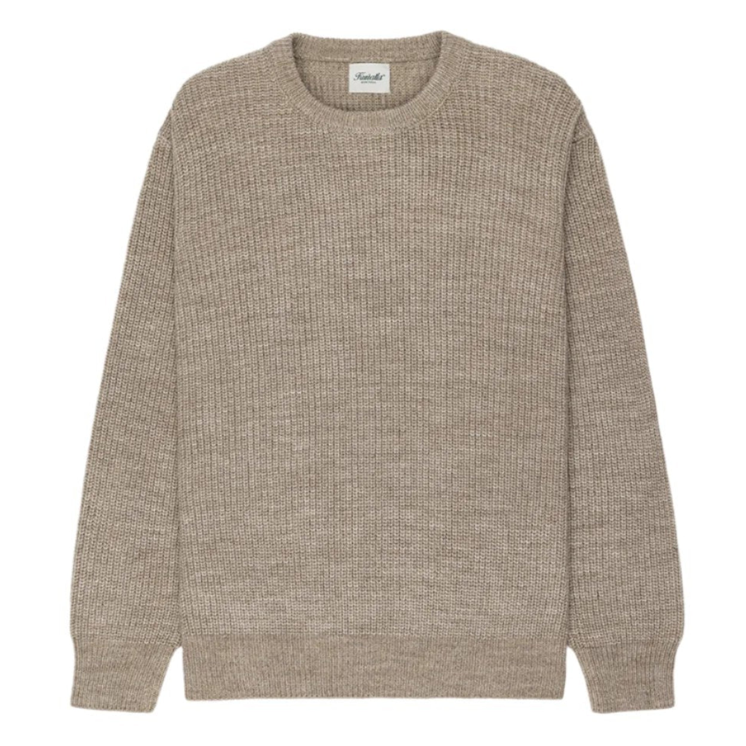 Marled Beige Knit Cew Neck