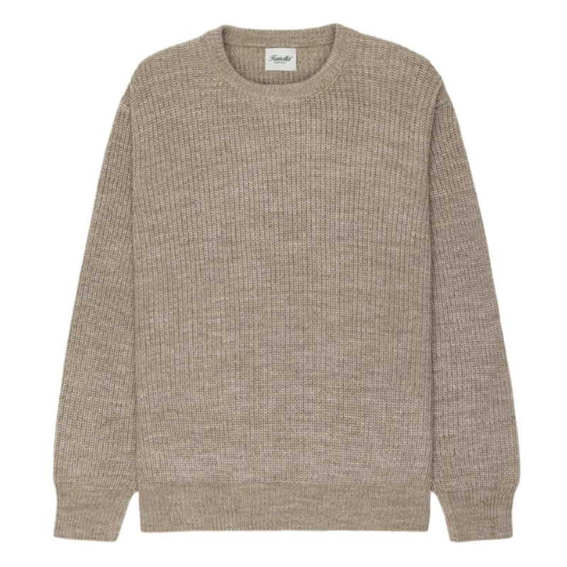 Marled Beige Knit Cew Neck