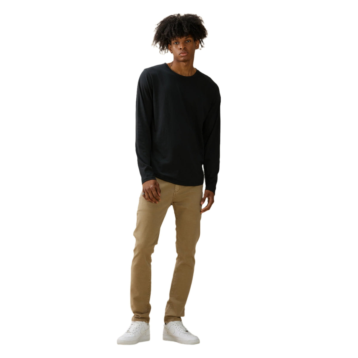 Black Long Sleeve Eazy Scoop Tee-2
