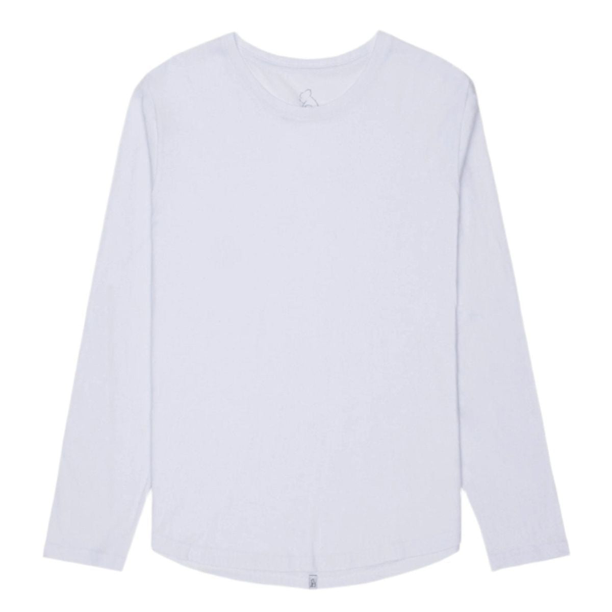 White Long Sleeve Eazy Scoop Tee