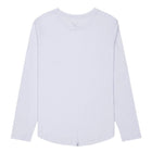 White Long Sleeve Eazy Scoop Tee