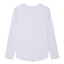 White Long Sleeve Eazy Scoop Tee