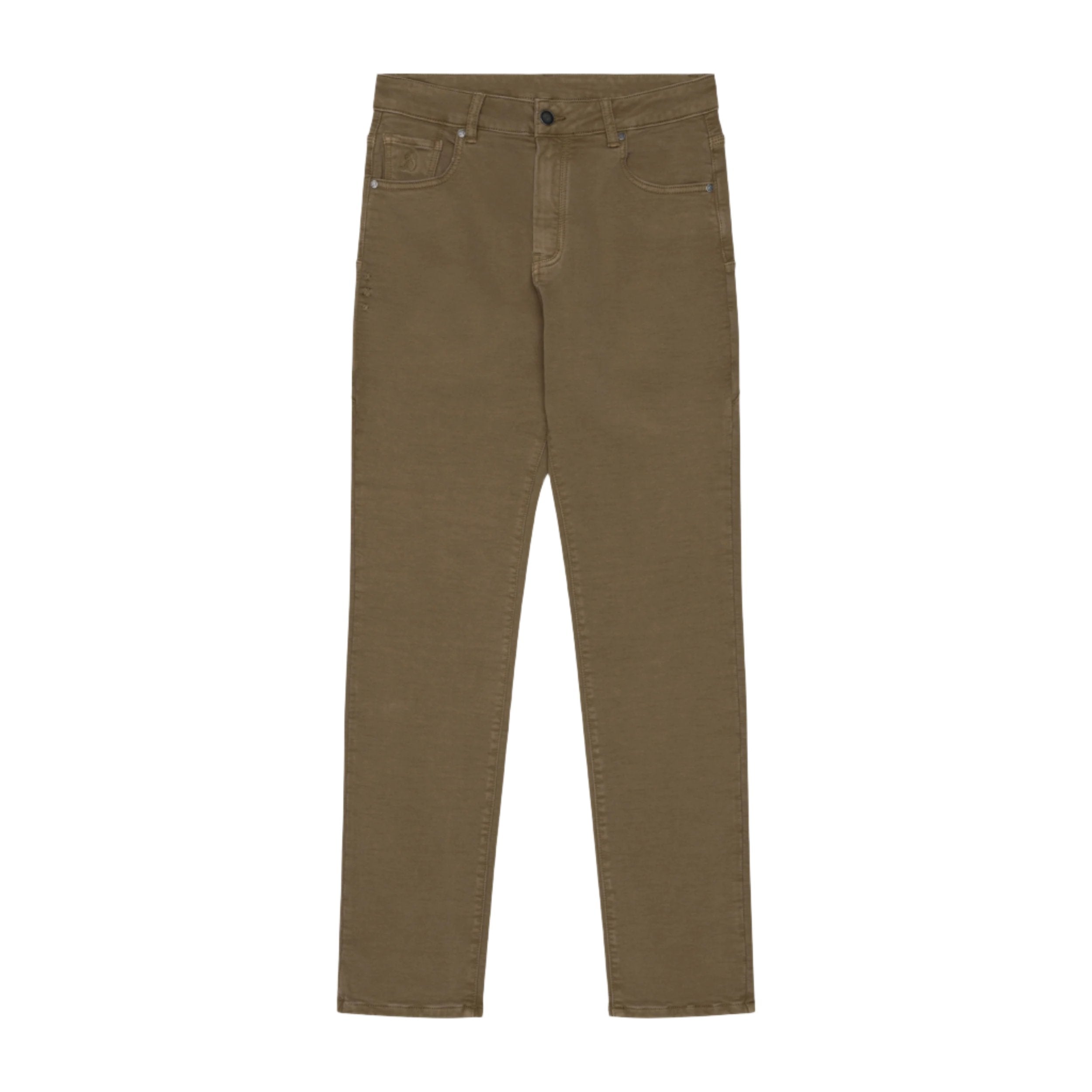 Taupe Super Stretch Knit Denim - Slim