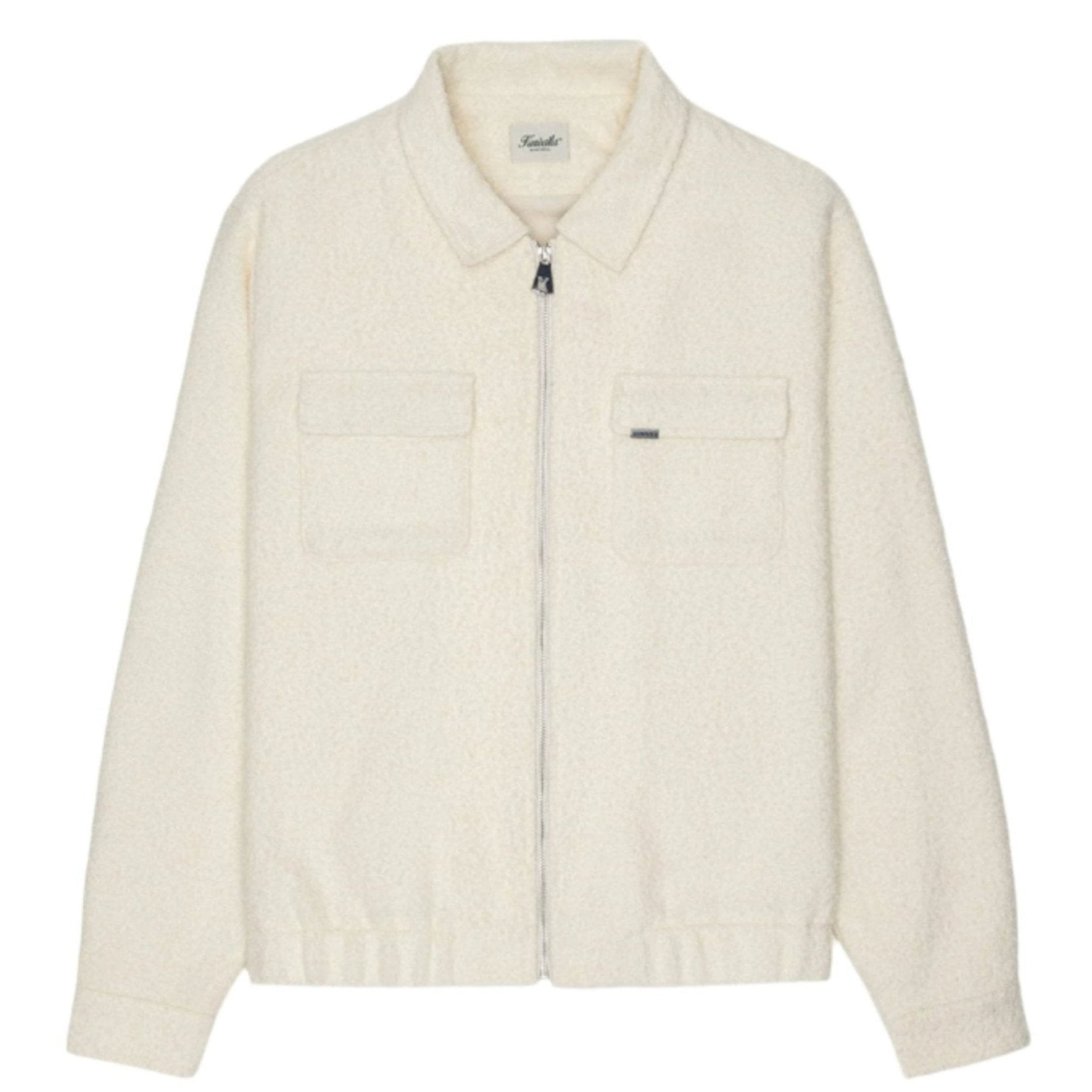 Cream Plush Pocket Overshirt