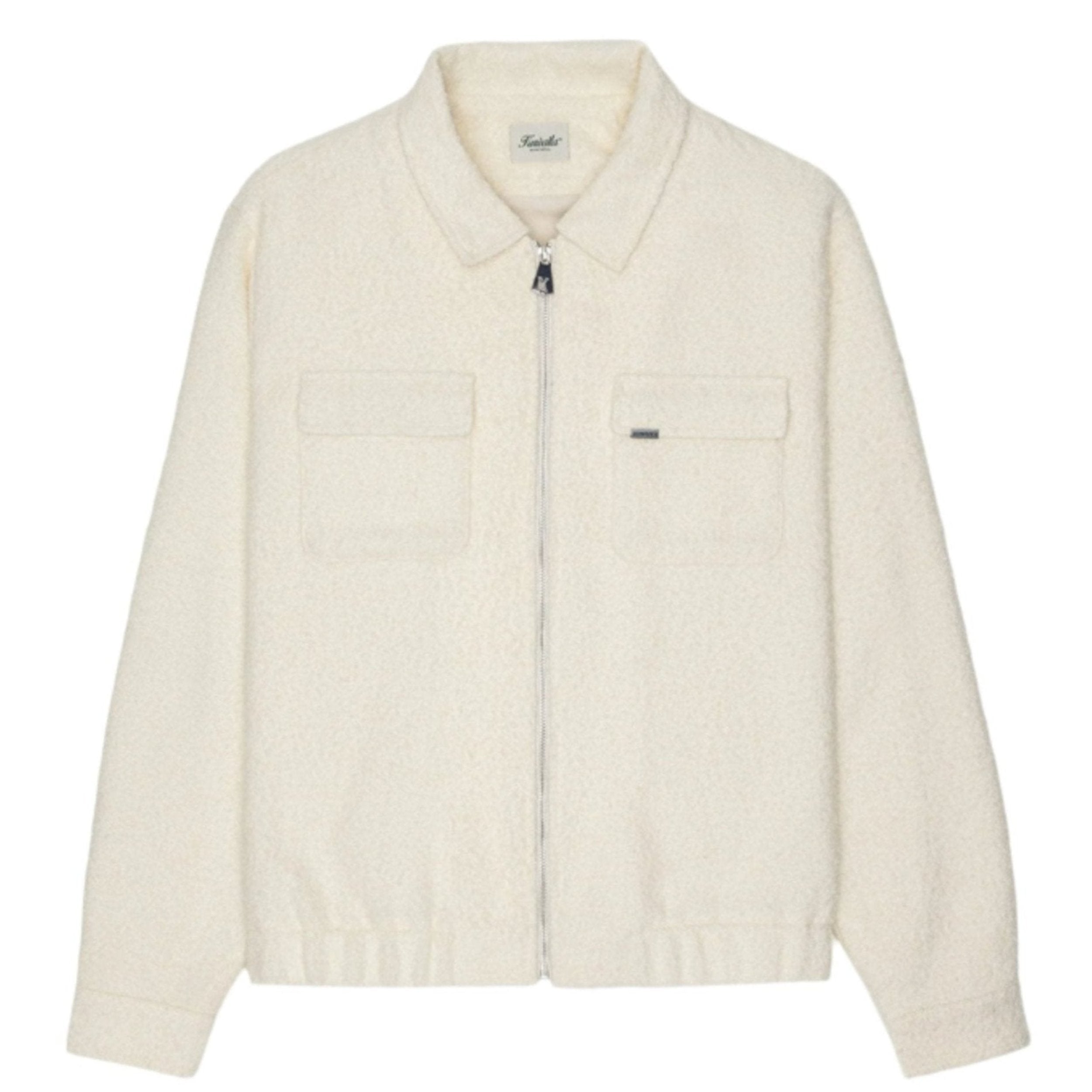 Cream Plush Pocket Overshirt