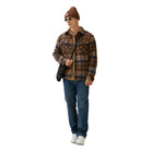 Blue Quilted Plaid Jacket