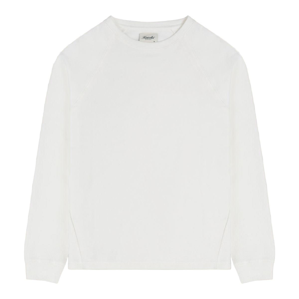 Contrast Waffle Crew - White