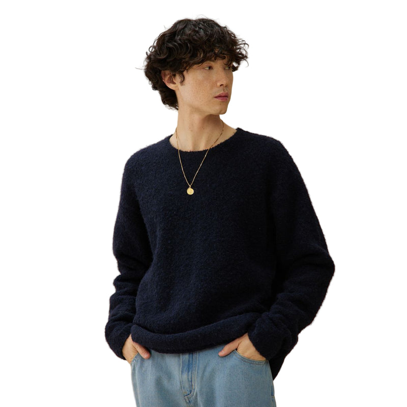 Textured Knit Crew - Black