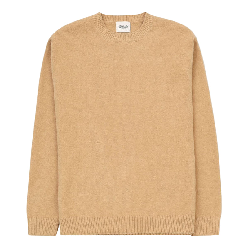 Textured Knit Crew - Caramel
